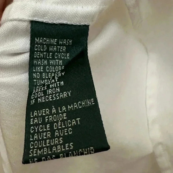 Ralph Lauren Men's White Oxford Shirt M Long Sleeve Embroidered RL Logo - Picture 3 of 5